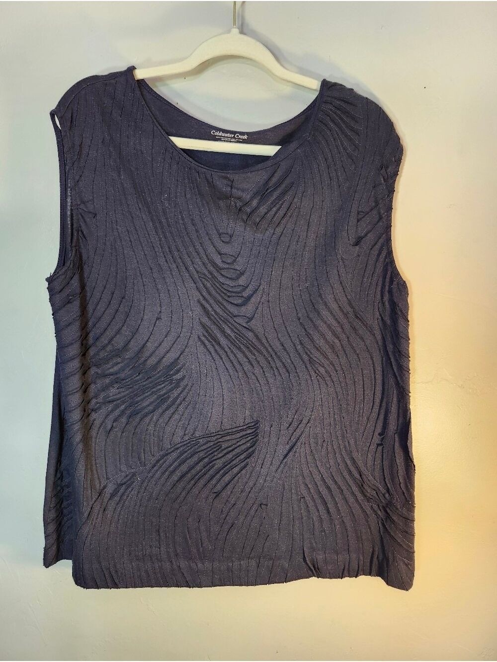 Coldwater Creek Black Textured Sleeveless Knit Tank